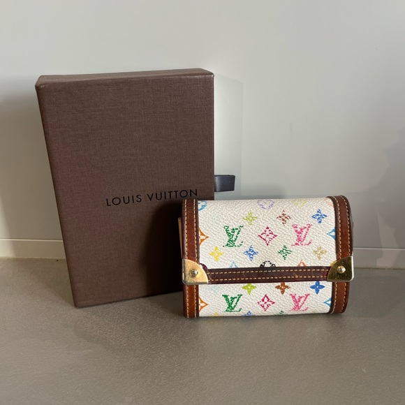 Louis Vuitton White Multicolore Porte Monnaie Plat Coin Purse - Picture 9 of 9